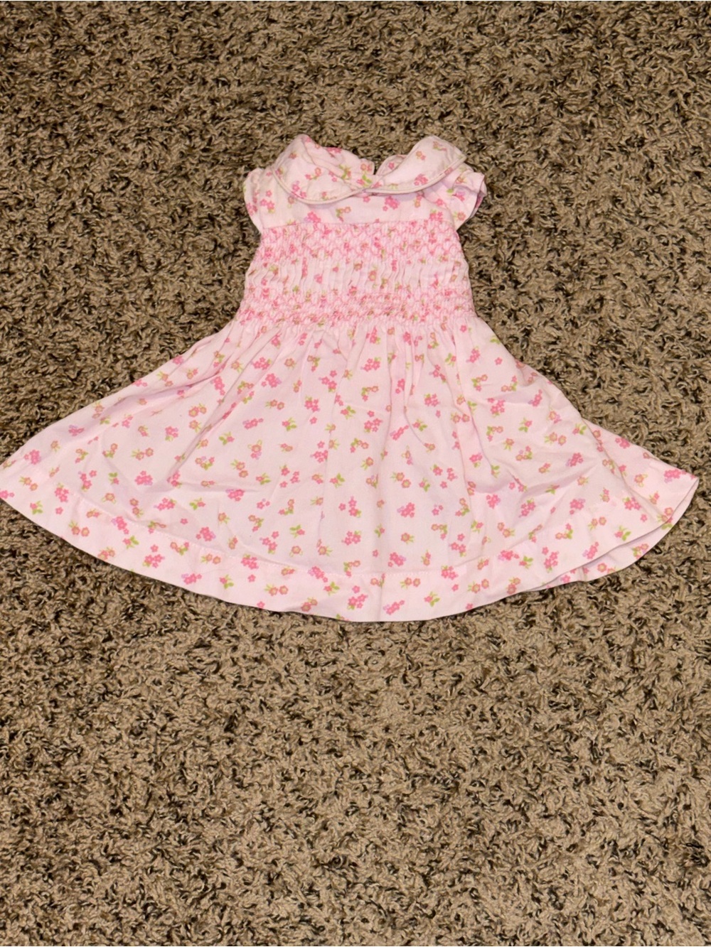 Laura Ashley Pink Floral Smocked Dress